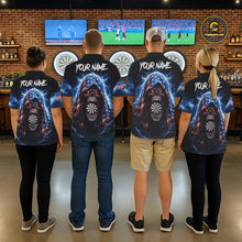 Load image into Gallery viewer, American Flag Thunder Grim Reaper Dartboard Men Darts 1/4-Zip Shirt Custom Patriotic Dart League Shirt NYN2641