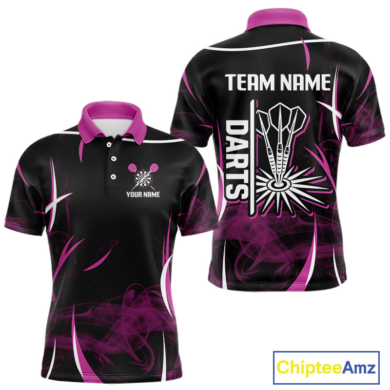 Persionalized Purple Smokes Dart Arrows Dart Shirt For Men, Custom Dart Jerseys NYN0104