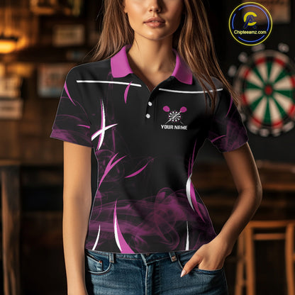 Persionalized Purple Smokes Dart Arrows Dart Shirt For Women, Custom Dart Jerseys NYN0104