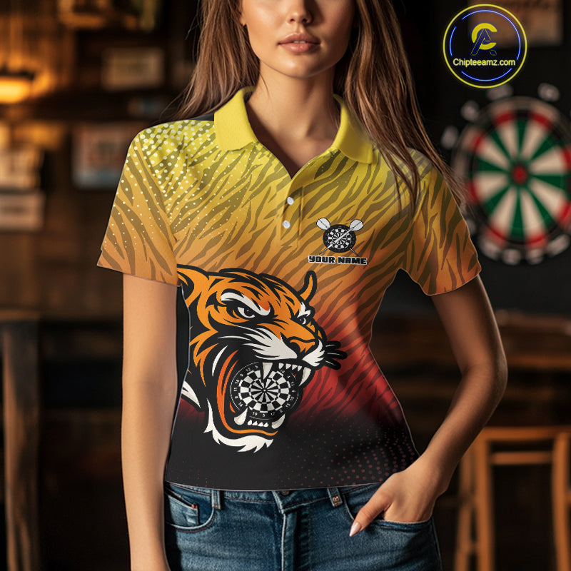 Tiger Dartboard Scratched Pattern Custom Dart Shirt For Women, Dart Team Jerseys NYN0106