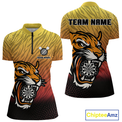 Tiger Dartboard Scratched Pattern Custom Dart Shirt For Women, Dart Team Jerseys NYN0106