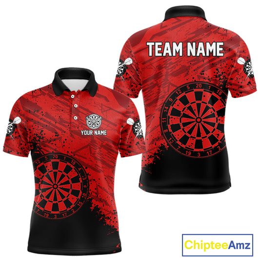 Splashed Pattern Red Dart Boards Custom Dart Shirt For Men, Dart Team Jerseys NYN0108