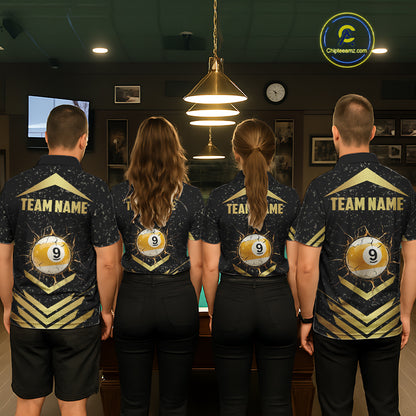 Orange Grunge Grim Reaper Billiard Ball Pool Custom Men Billiard Shirts, Billiard Team Jerseys NYN3020