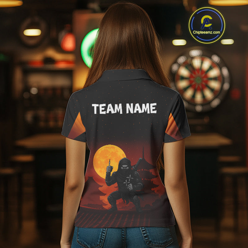 Full Moon Ninja & Dart Arrows Women's Darts Shirt - Custom Name For Darts Jersey NYN0472