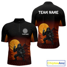 Load image into Gallery viewer, Full Moon Ninja &amp; Dart Arrows Men's Darts Shirt - Custom Name For Darts Jersey NYN0472