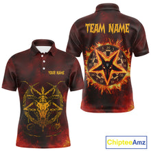 Load image into Gallery viewer, Flaming Dartboard &amp; Wolf Custom Darts Polo  Shirt For Men - Darts Team Jersey NYN0720