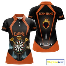 Load image into Gallery viewer, Heartbeat And Dartboard Custom Darts Polo Shirt For Women - Darts Team Jersey NYN0724