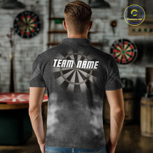 Load image into Gallery viewer, Male model wearing Black Smokes Personalized Darts Polo, Professional Dart Tournament Jersey, Custom Team Apparel