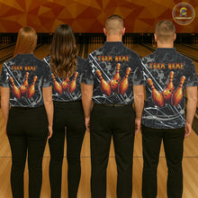 Load image into Gallery viewer, Funny Tiger Bowling Polo &amp; 1/4-Zip Shirt For Men Custom Orange Team Bowling Tournament Jersey NYN3724