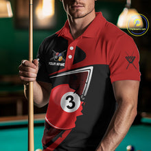 Load image into Gallery viewer, Red Crack Ball Pool Men Billiard Polo &amp; 1/4-Zip Shirt Personalized Balls Billiard Gifts NYN2413