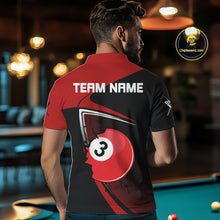 Load image into Gallery viewer, Red Crack Ball Pool Men Billiard Polo &amp; 1/4-Zip Shirt Personalized Balls Billiard Gifts NYN2413