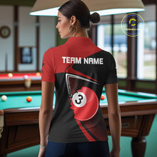 Load image into Gallery viewer, Red Crack Ball Pool Women Billiard Polo &amp; 1/4-Zip Shirt Personalized Balls Billiard Gifts NYN2413