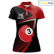 Load image into Gallery viewer, Red Crack Ball Pool Women Billiard Polo &amp; 1/4-Zip Shirt Personalized Balls Billiard Gifts NYN2413