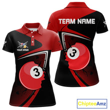 Load image into Gallery viewer, Red Crack Ball Pool Women Billiard Polo &amp; 1/4-Zip Shirt Personalized Balls Billiard Gifts NYN2413