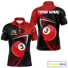 Load image into Gallery viewer, Red Crack Ball Pool Men Billiard Polo &amp; 1/4-Zip Shirt Personalized Balls Billiard Gifts NYN2413