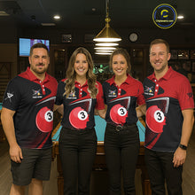 Load image into Gallery viewer, Red Crack Ball Pool Men Billiard Polo &amp; 1/4-Zip Shirt Personalized Balls Billiard Gifts NYN2413