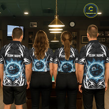 Load image into Gallery viewer, Lightning Blue 8 Ball Men Billiard Polo &amp; 1/4-Zip Jersey Custom Tribal Pool Billiard Shirt NYN2415