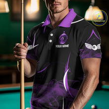 Load image into Gallery viewer, Purple Smokes Pool 8 Ball Men Billiard Polo &amp; 1/4-Zip Shirt Personalized Balls Billiard Gifts NYN2416
