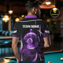 Load image into Gallery viewer, Purple Smokes Pool 8 Ball Men Billiard Polo &amp; 1/4-Zip Shirt Personalized Balls Billiard Gifts NYN2416