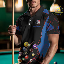 Load image into Gallery viewer, Custom US Flag 8 Ball Pool Team Shirt Personalized Men Billiard Polo &amp; 1/4-Zip Attire Gifts NYN2417