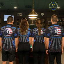 Load image into Gallery viewer, Custom US Flag 8 Ball Pool Team Shirt Personalized Men Billiard Polo &amp; 1/4-Zip Attire Gifts NYN2417