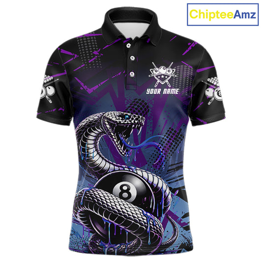Dripping Cobra 8 Ball Pool Team Shirt Personalized Men Billiard Polo & 1/4-Zip Attire Gifts NYN2418