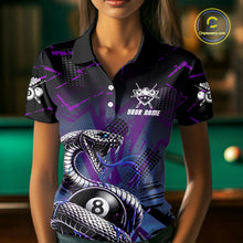 Load image into Gallery viewer, Dripping Cobra 8 Ball Pool Team Shirt Personalized Women Billiard Polo &amp; 1/4-Zip Attire Gifts NYN2418
