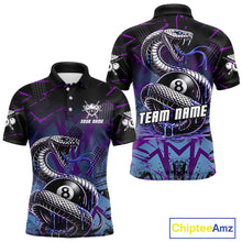 Load image into Gallery viewer, Dripping Cobra 8 Ball Pool Team Shirt Personalized Men Billiard Polo &amp; 1/4-Zip Attire Gifts NYN2418