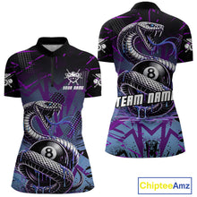 Load image into Gallery viewer, Dripping Cobra 8 Ball Pool Team Shirt Personalized Women Billiard Polo &amp; 1/4-Zip Attire Gifts NYN2418
