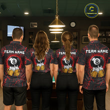 Load image into Gallery viewer, Funny Beer 8 Ball Pool Team Shirt Personalized Men Billiard Polo &amp; 1/4-Zip Attire Gifts|Red NYN2420