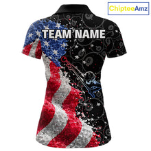 Load image into Gallery viewer, Debris US Flag 8 Ball Pool Polo &amp; 1/4-Zip Shirt For Women Personalized Balls Billiard Gifts NYN2422