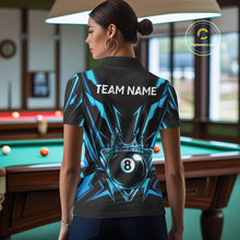Load image into Gallery viewer, Black And Blue Crown 8 Ball Pool Polo &amp; 1/4-Zip Shirt For Women Personalized Ball Billiard Gifts NYN2424