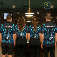 Load image into Gallery viewer, Black And Blue Crown 8 Ball Pool Polo &amp; 1/4-Zip Shirt For Men Personalized Ball Billiard Gifts NYN2424