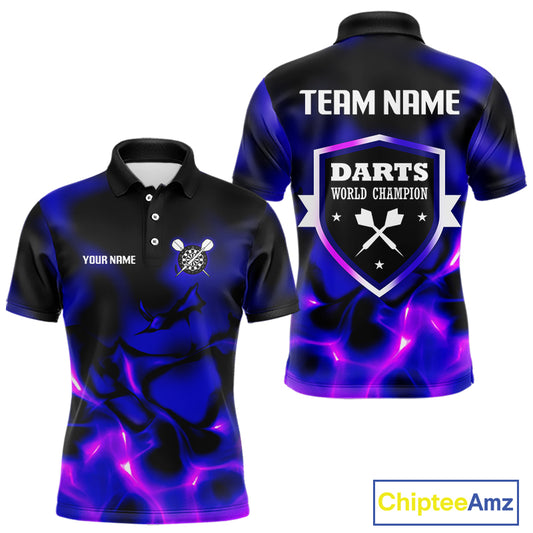Darts World Champion Custom Blue-Purple Dart Shirt For Men, Dart Team Jerseys NYN0111