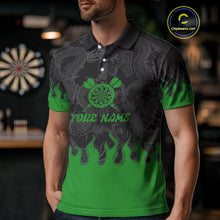 Load image into Gallery viewer, Flame Dartboard Dragon Custom Green Dart Shirt For Men, Dart Team Jerseys NYN0235