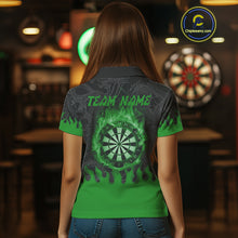 Load image into Gallery viewer, Flame Dartboard Dragon Custom Green Dart Shirt For Women, Dart Team Jerseys NYN0235