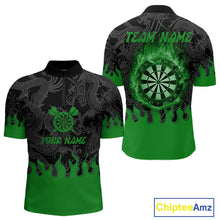 Load image into Gallery viewer, Flame Dartboard Dragon Custom Green Dart Shirt For Men, Dart Team Jerseys NYN0235