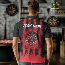 Load image into Gallery viewer, Red Flames Arround Dartboards Custom Dart Shirt For Men, Dart Team Jerseys NYN0236