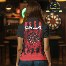 Load image into Gallery viewer, Red Flames Arround Dartboards Custom Dart Shirt For Women, Dart Team Jerseys NYN0236