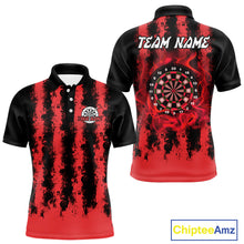 Load image into Gallery viewer, Red Flames Arround Dartboards Custom Dart Shirt For Men, Dart Team Jerseys NYN0236