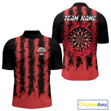Load image into Gallery viewer, Red Flames Arround Dartboards Custom Dart Shirt For Men, Dart Team Jerseys NYN0236