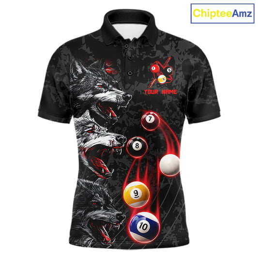 Custom Red Thunder 8 Ball & 9 Ball  Pool Team Shirt For Men Funny Wolfs Billiard Tournament Jerseys NYN4017