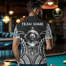 Load image into Gallery viewer, White Tribal Smoke 8 Ball Pool Men Polo &amp; 1/4-Zip Shirt Personalized 3D Ball Billiard Gifts NYN2426