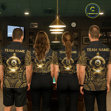 Load image into Gallery viewer, Gold Tribal Smoke 8 Ball Pool Men Polo &amp; 1/4-Zip Shirt Personalized 3D Ball Billiard Gifts NYN2427