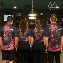 Load image into Gallery viewer, Grim Reaper Red Flames 8 Ball Pool Men Polo &amp; 1/4-Zip Shirt Personalized Skull Billiard Gifts NYN2433