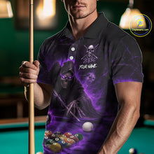 Load image into Gallery viewer, Grim Reaper Plays Billiard Pool Men Billiard Shirts Custom Flame Skull 8 Ball Billiard Team Attire NYN3017
