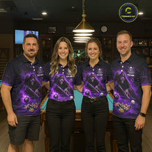 Load image into Gallery viewer, Grim Reaper Plays Billiard Pool Men Billiard Shirts Custom Flame Skull 8 Ball Billiard Team Attire NYN3017