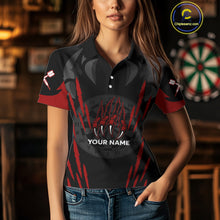 Load image into Gallery viewer, Black And Red Dartboards Custom Wolf Dart Shirts For Women, Dart Team Jerseys NYN0241