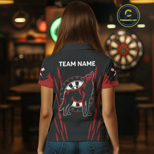 Load image into Gallery viewer, Black And Red Dartboards Custom Wolf Dart Shirts For Women, Dart Team Jerseys NYN0241