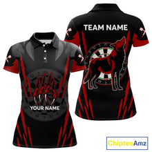 Load image into Gallery viewer, Black And Red Dartboards Custom Wolf Dart Shirts For Women, Dart Team Jerseys NYN0241